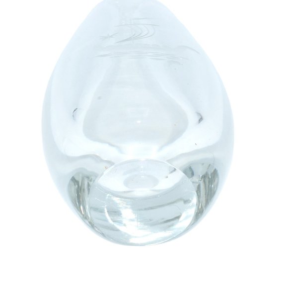 Mid-Century Scandinavian Art Glass Vase with Etched Ship - Picture 7 of 9